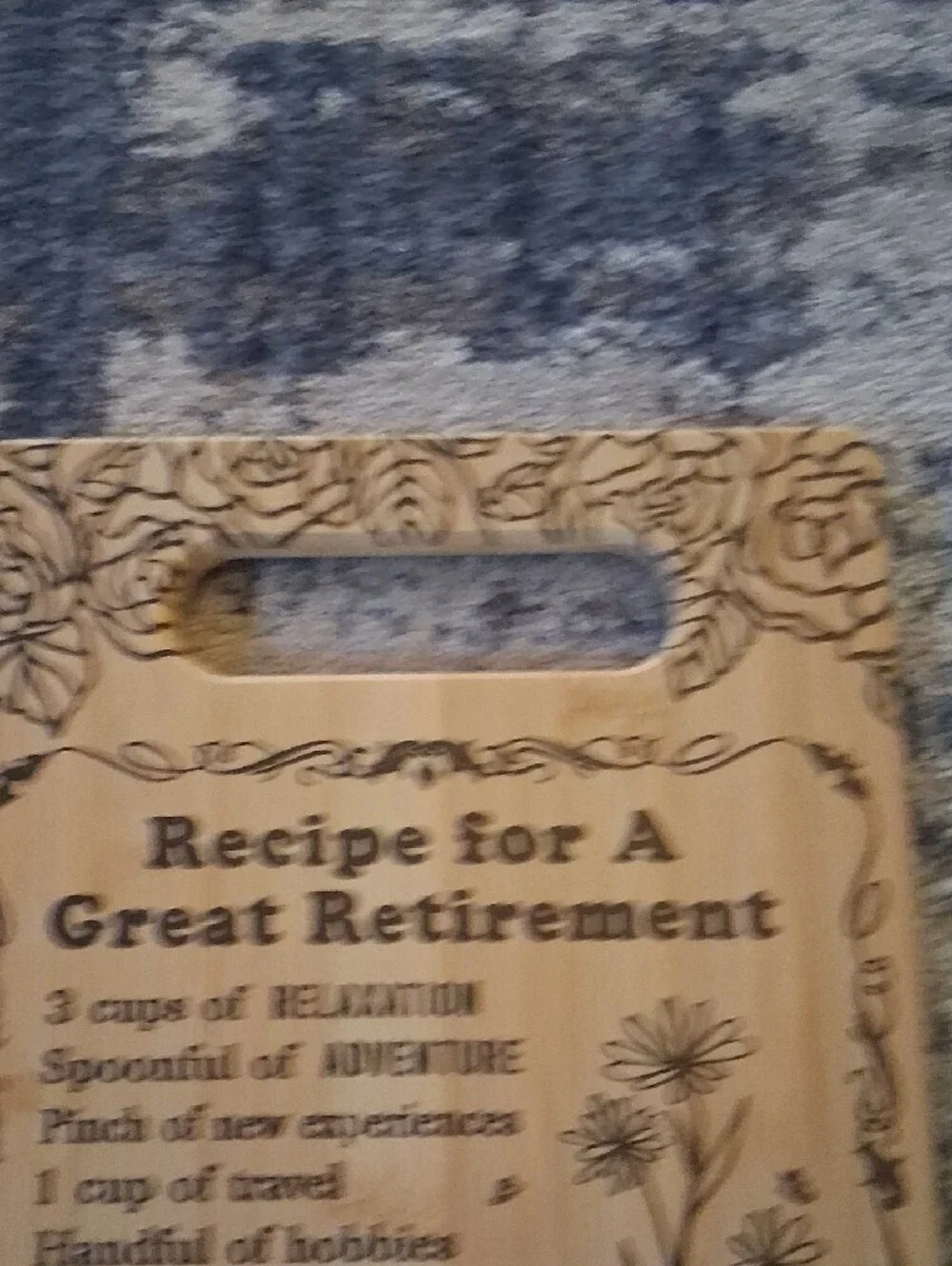 Bamboo Retirement Recipe Decorative Cutting Board